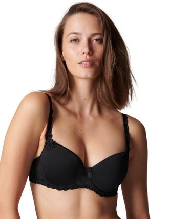 Simone P&eacute;r&egrave;le Womens Andora Padded Half Cup Bra - Black - Size 38E