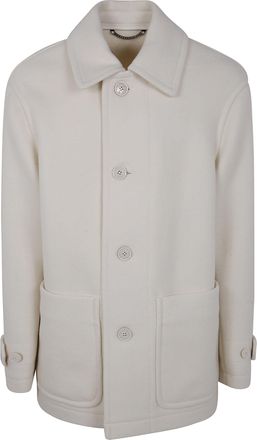 Dries Van Noten Mens Rivne Classic Midi Coat - Ivory Wool - Size Small