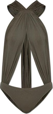 Rick Owens Gedrapeerd Bodysuit - Dames - Bodies - Groen - S - Katoen - Tops
