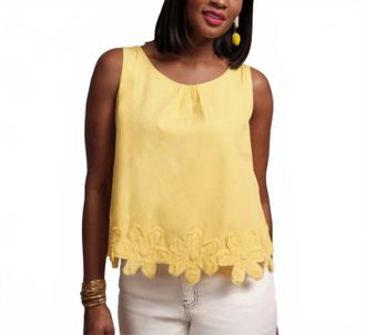 Frances Valentine Flower Tank Top In Yellow