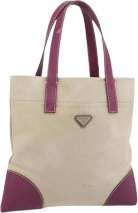 Prada Pre-owned Vintage Canvas Tote Bag - Dames - Vintage Shopper - Veelkleurig - ONE Size - Vintage