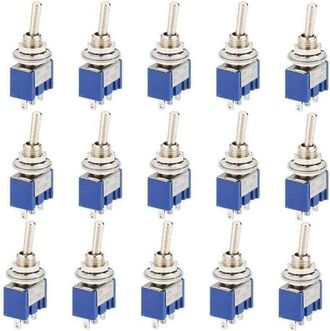 OEM Set Di 15 Mini Interruttori A Bilanciere, Ac 125v 6a On-off 3 Pin 2 Posizioni Spdt Autobloccante Per Ricambi Auto, Blu - Crezuo