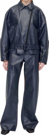 Stine Goya Wide Leg Trouser Pants In Midnight Stripes