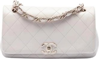 Chanel Pre-owned Vintage Quilted Flap Crossbody - Dames - Vintage Schoudertas - Wit - ONE Size - Leer - Vintage