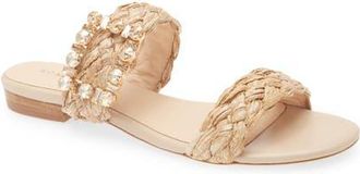 Koko + Palenki Nadia Slide Sandal in Natural Raffia at Nordstrom, Size 7.5