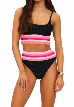Beach Riot Millie Bikini Bottom In Ruby Colorblock