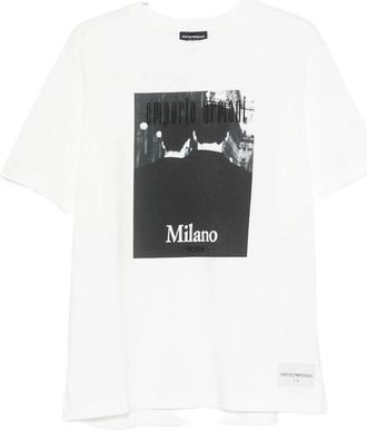 Emporio Armani T Shirt Bianco, Nero-Uomo