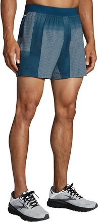 Brooks Sherpa 5 Shorts In Indigo Rush Altitude Print