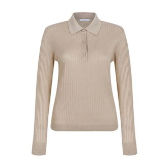 Max Mara Polo Shirts, female, Beige, Size: L Gitano Polo Shirt