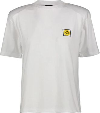 Joshua Sanders Witte Crew-neck Katoenen T-shirt Itali&euml; - Dames - T-shirts - Wit - S - Katoen - Tops
