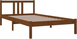 vidaXL Bed Frame without Mattress Honey Brown Solid Wood 100x200 cm Vidaxl