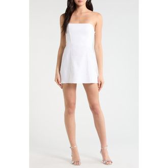 Reformation Aurina Linen Strapless Top in White at Nordstrom, Size 0