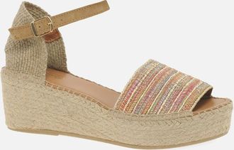 Toni Pons Womens Ivet Womens Espadrille Wedge Sandals - Tan - Size: 6