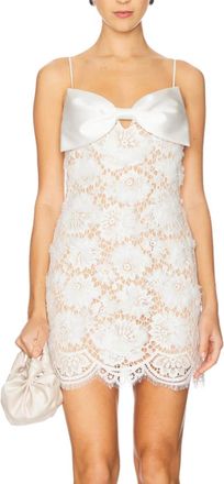 Self Portrait Lace Bow Mini Dress In White