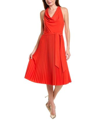 Elie Tahari Pleated Cowl Neck Dress