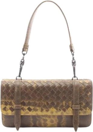 Bottega Veneta Pre-owned Duo Crocodile Handbag - Dames - Vintage Schoudertas - Bruin - ONE Size - Leer - Vintage