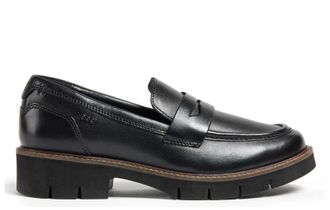Pod Kaltin Womens Leather Loafer Shoes - Black - Size UK 3