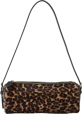 Generic Vintage Leopard Print Fashion Milk-patterned Horsehair Shoulder Bag Genuine Leather Adjustable Zipper(C-Leopard short fur)