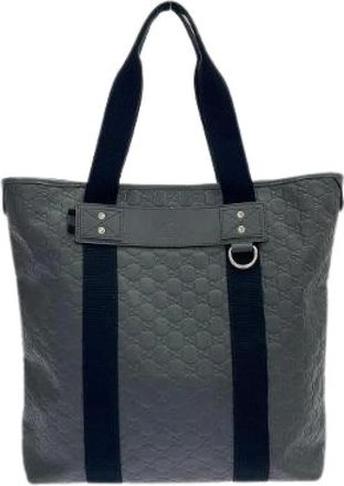 Gucci Pre-owned Tote Bags, female, Gray, Size: ONE SIZE Pre-owned Guccissima Rubber Tote Bag
