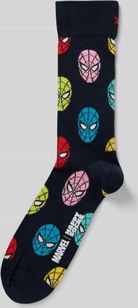 Happy Socks Regular Fit Socken mit Logo-Stitching Modell Spidey in Marine, Größe 41-46