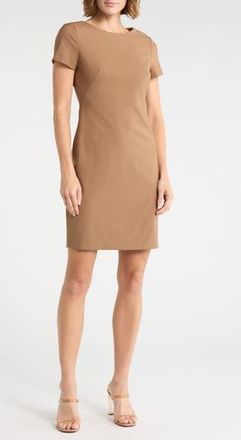 Theory Betty Short Sleeve Shift Dress in Truffle at Nordstrom Rack, Size 14