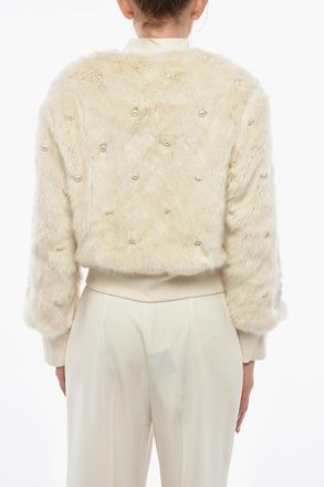 Stella McCartney Felpa Con Zip In Ecopelliccia KIERNAN Con Perline Ricamate Stella McCartney