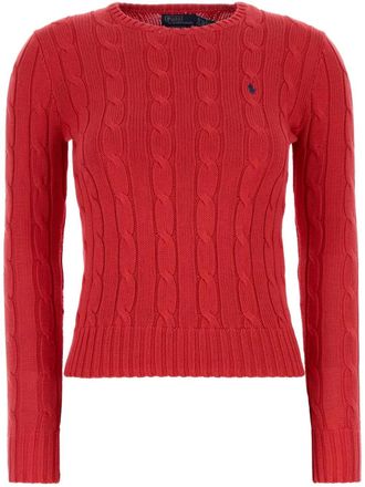 Polo Ralph Lauren cable-knit cotton sweater - women - Cotton - L - Red
