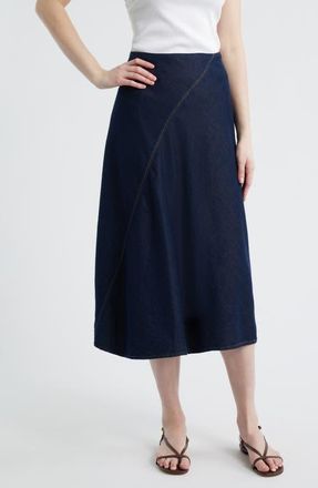 Rag & Bone Lisbon Denim Midi Skirt in Ocean Rinse at Nordstrom, Size 00