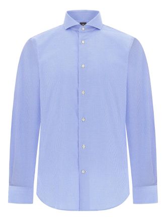 Boggi Milano houndstooth cotton shirt - men - Cotton - 42 - Blue