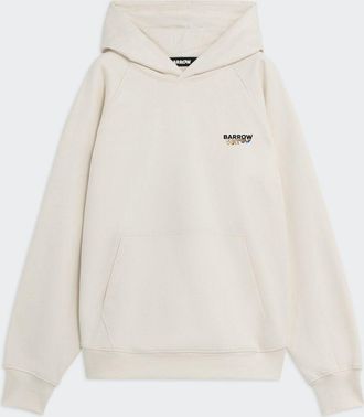 Barrow Felpa con cappuccio in cotone con stampa Teddy
