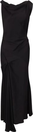 Victoria Beckham Strapless Crepe Midi Jurk met Naaddetails - Dames - Casual kleedjes - Zwart - S - Kleedjes