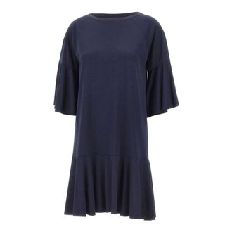 Kaos Short Dresses, female, Blue, Size: XS Flared Ruffle-Hem Short Dress