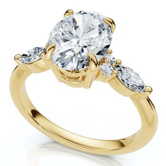 Pompeii3 1 3/4Ct Oval Diamond Nadia Engagement Ring 14k Gold or Platinum Lab Grown