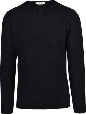 Daniele Fiesoli Truien & Vesten, Heren, Zwart, L, Kasjmier, Pullover met ronde hals