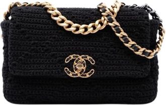 Chanel Pre-owned 19 Flap Bag - Dames - Vintage Schoudertas - Zwart - ONE Size - Leer - Vintage