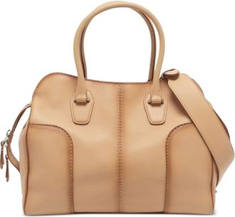Tod's Grote Sella leren shopper - Beige