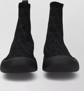 Valentino Garavani logo knit high-top sneakers