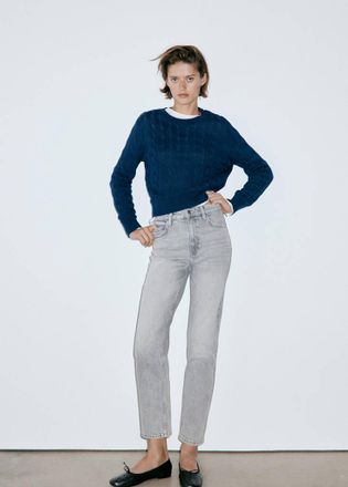 Mango Jeans Newmom comfort vita alta grigio denim - Donna - 36 - MANGO