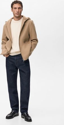 Mango Giacca panno cappuccio marrone medio - Uomo - XXL - MANGO MAN