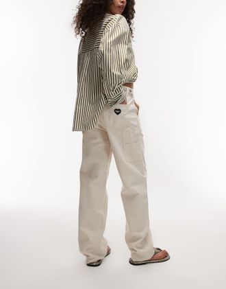 Carhartt Work in Progress Drewe - Pantaloni bianchi con logo a cuore-Bianco