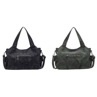 Generic PU Leather Tote Bag with Adjustable Strap Shoulder Bag for Women Work (Black)