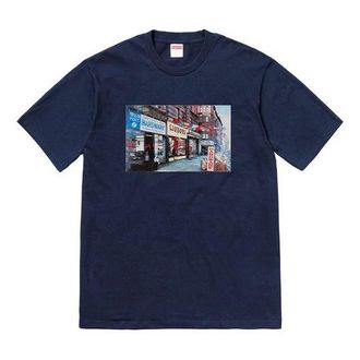 SUPREME SS18 Hardware Tee Navy Printing Short Sleeve Unisex Navy Blue SUP-SS18-511