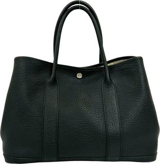 Herm&egrave;s Black Negonda Leather Handbag Tote Bag (Pre-Owned)