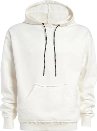 SER.O.YA Witte Hoodie Neo Oversize Ruwe Stiksels - Dames - Hoodies - Wit - XS - Katoen - Hoodies & sweatvesten