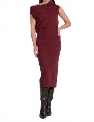 Elan Jenna Off The Shoulder Sweater Midi Dress In Plum