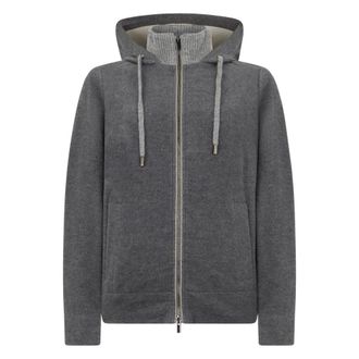 PESERICO Peserico, Zip-throughs, female, Gray, Size: 2XS Zip-through Hooded Sweatshirt