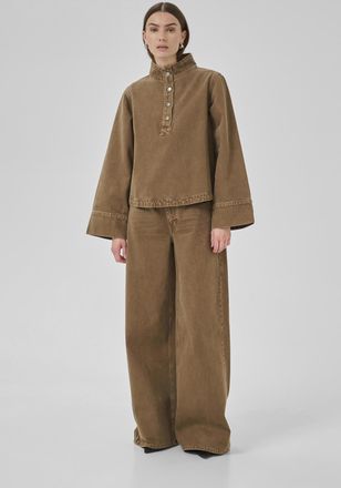MY ESSENTIAL WARDROBE Denim blouse MWAbby Baggy fit brown