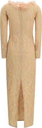 Alessandra Rich Womens Stretch Lace Evening Dress Nude Polyamide; Lyocell