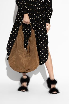 Moschino Suede Shopper Bag, Womens, Brown