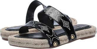Jessica Simpson Jasdin Flat Sandals WomensM Black Espadrille Slide HTAT1195